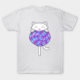 Cute Pink Lollipop Cat T-Shirt